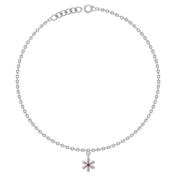 Unniyarcha 925 Pure Silver Floral Anklet