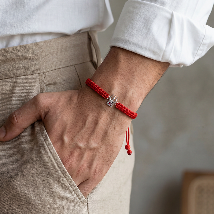 Unniyarcha 925 Pure Silver Trishul with Tripundra Bracelet