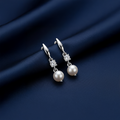 Unniyarcha 925 Pure Silver White Zircon Pearl Earrings