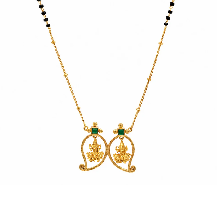 Unniyarcha 925 Silver Gold-Plated Manga Lakshmi Mangalsutra