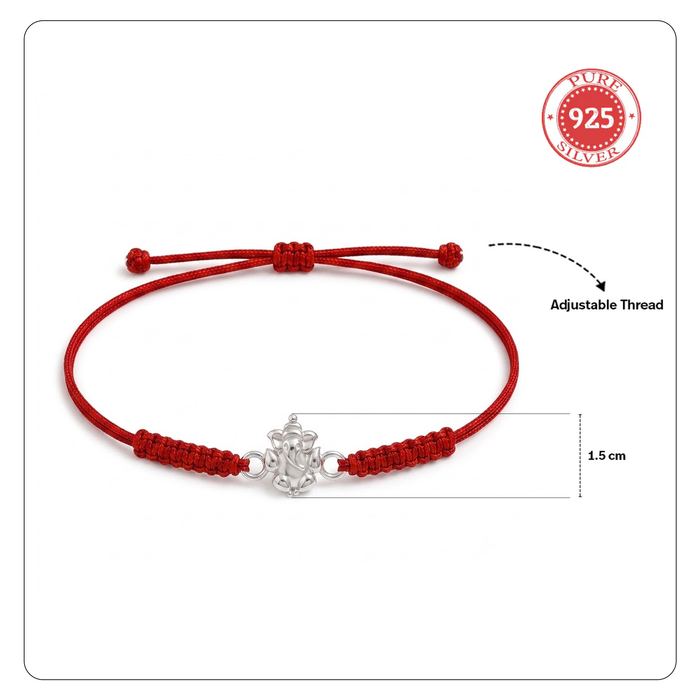 Unniyarcha 925 Sterling Silver Auspicious Ganesha Bracelet