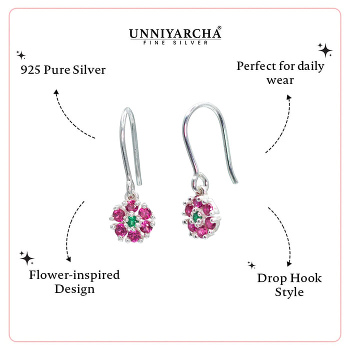 Unniyarcha Ruby Bloom Drop Earrings