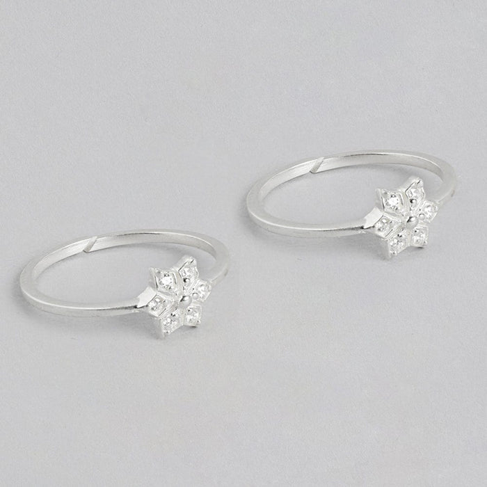 White Zircon92.5 Sterling Silver Toe ring