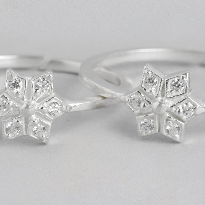 White Zircon92.5 Sterling Silver Toe ring