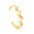 Width 14mm, inner diameter 60mm, irregular smooth textured wave silk satin bracelet, gold color - Asonjewelry